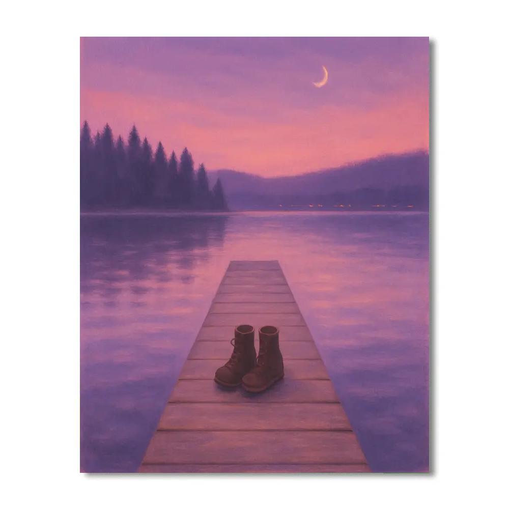 Lavender Twilight Dockside Quiet Number painting