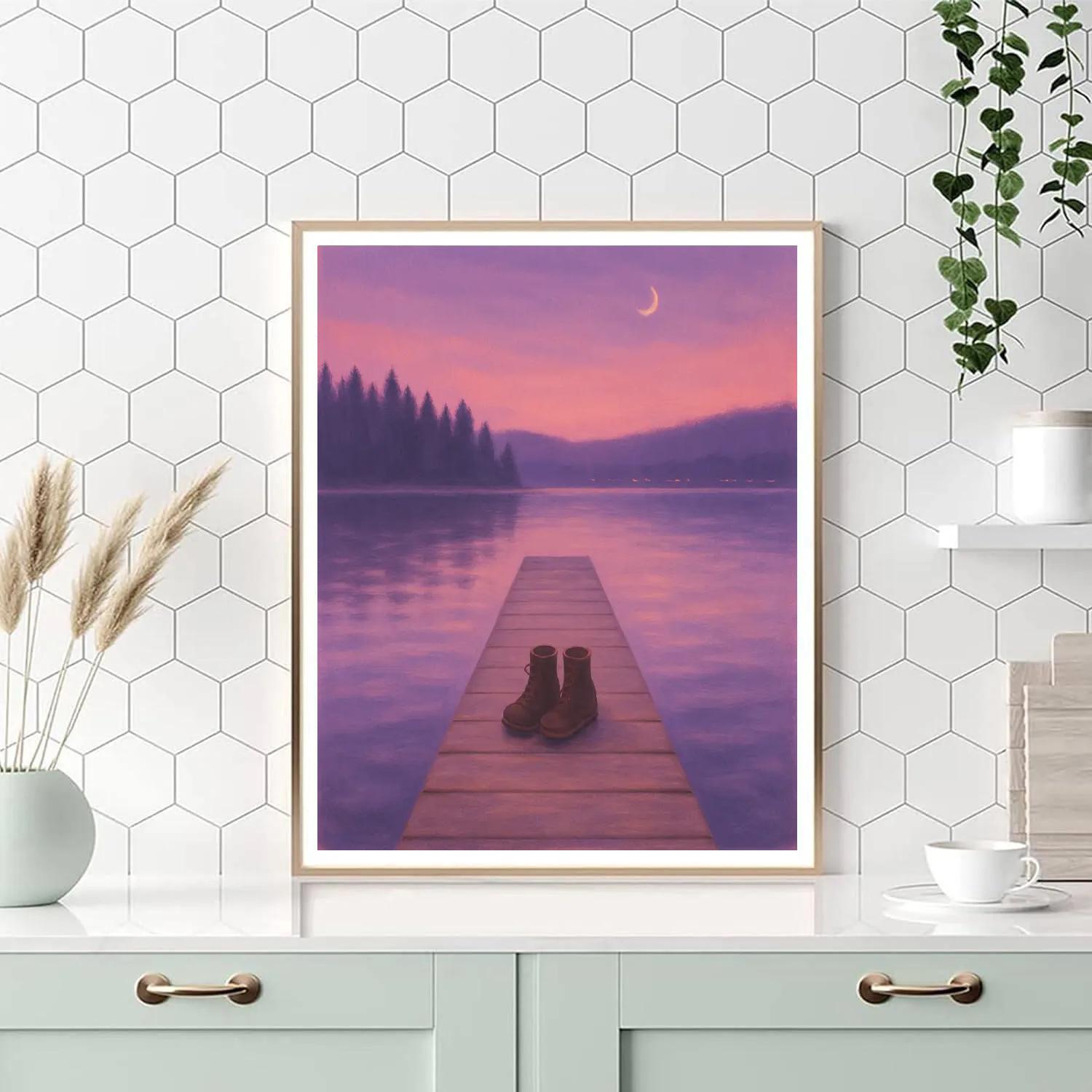 Lavender Twilight Dockside Quiet Number painting