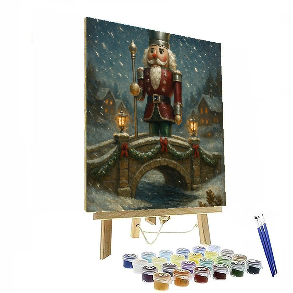 Nutcracker Bridge Over Frosted River Numbered painting kits