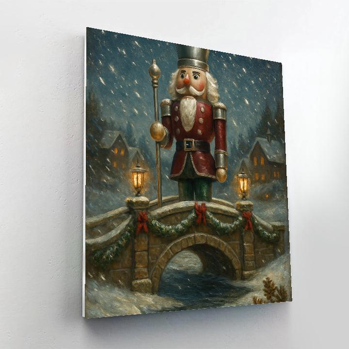 Nutcracker Bridge Over Frosted River Numbered painting kits