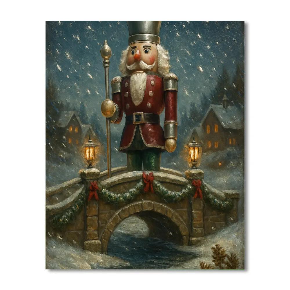 Nutcracker Bridge Over Frosted River Numbered painting kits