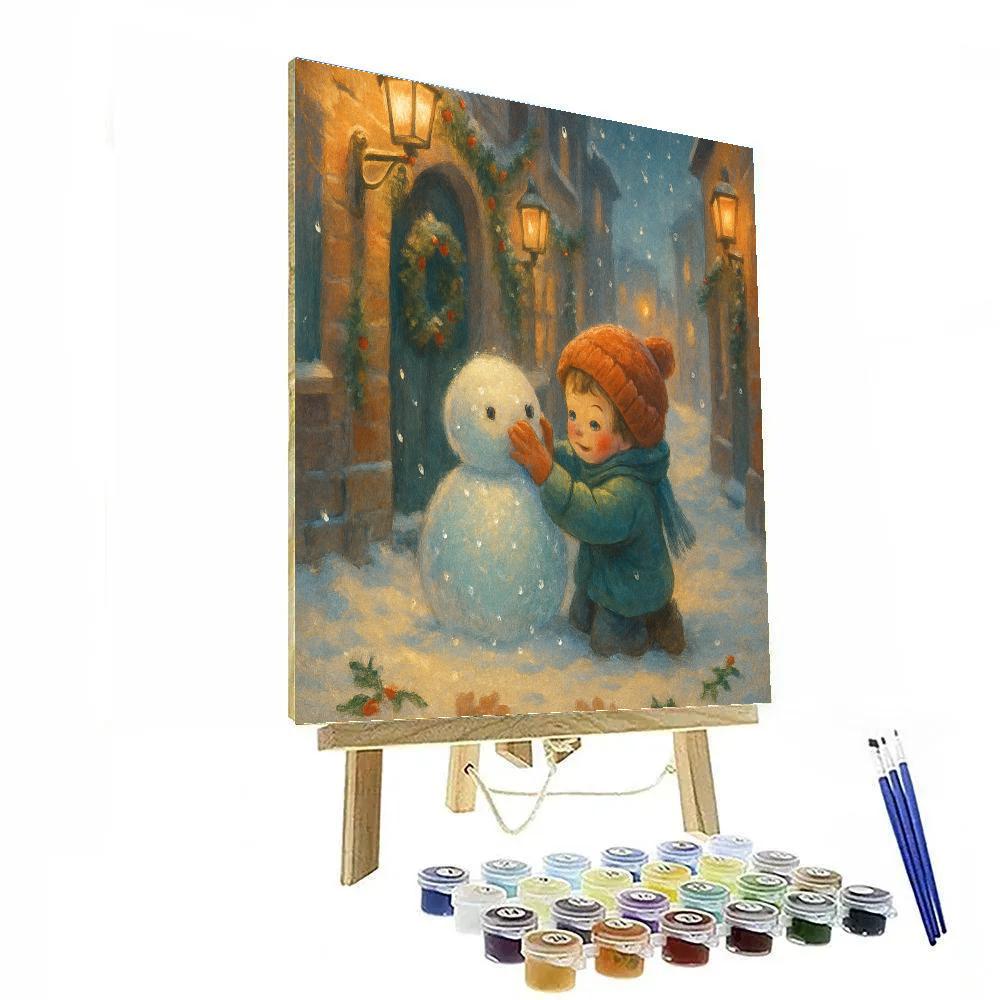 Snowman Sculptor In The Lantern Alley paint by color