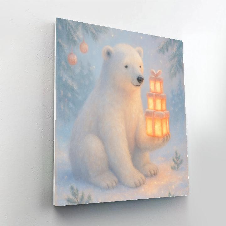 Polar Bear With Gift Lanterns Paint by numbers kits