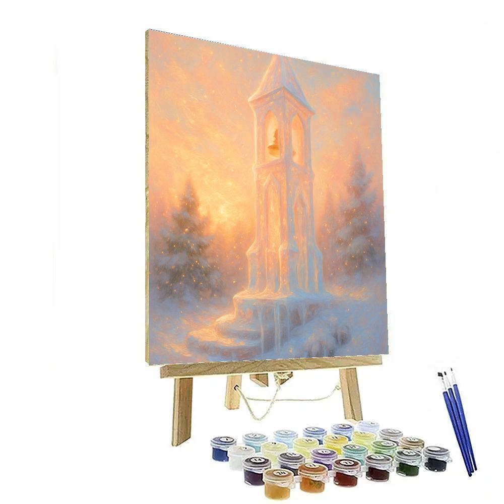Crystal Bell Tower At Sunrise Snow painting number kit