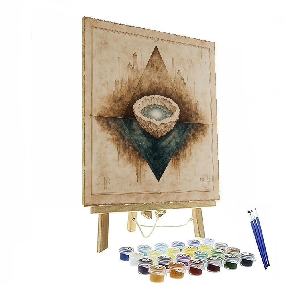 Leonardo Da Vinci Inspired Orbital Mineral Genesis painting number kit