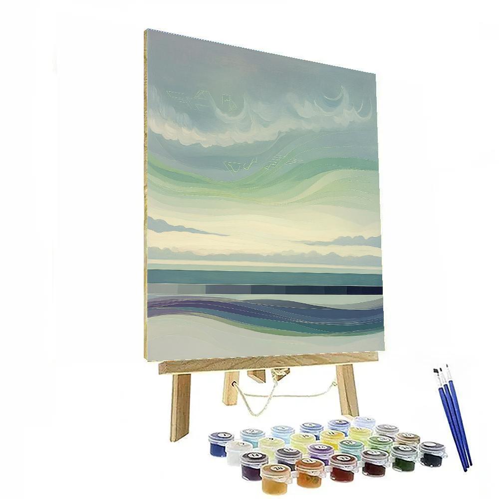 Leonardo Da Vinci Inspired Stormborn Aurora Veil Number painting