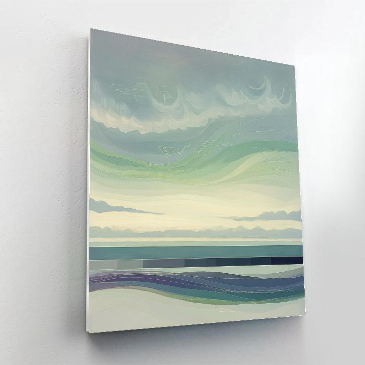Leonardo Da Vinci Inspired Stormborn Aurora Veil Number painting