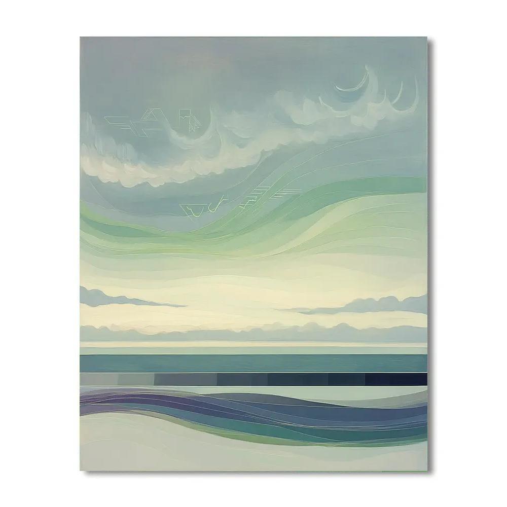 Leonardo Da Vinci Inspired Stormborn Aurora Veil Number painting