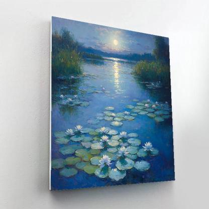 Claude Monet Inspired Water Lilies Under Moonlight painting number kit