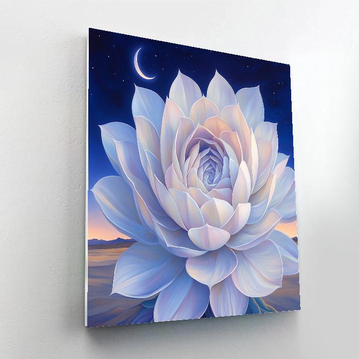 Georgia O’Keeffe Inspired Moonlit Yucca Blossom Spiral painting number kit