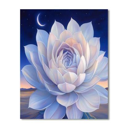Georgia O’Keeffe Inspired Moonlit Yucca Blossom Spiral painting number kit