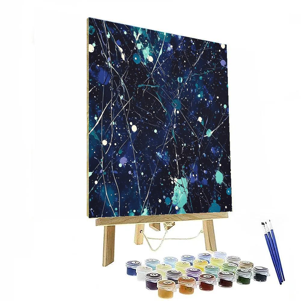 Jackson Pollock Inspired Aurora Tangle Over Midnight Ice Numbered painting kits