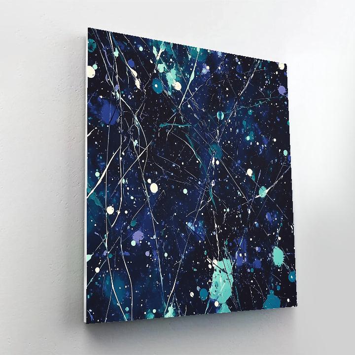 Jackson Pollock Inspired Aurora Tangle Over Midnight Ice Numbered painting kits