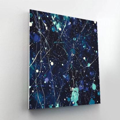 Jackson Pollock Inspired Aurora Tangle Over Midnight Ice Numbered painting kits