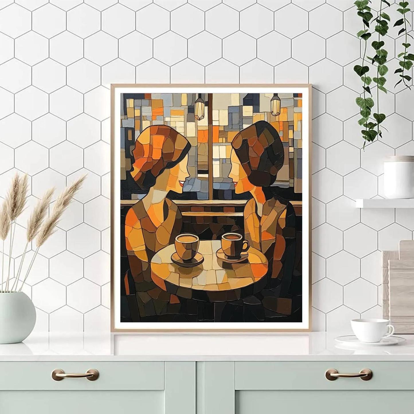 Pablo Picasso Inspired Cafe Conversation Paint by numbers art