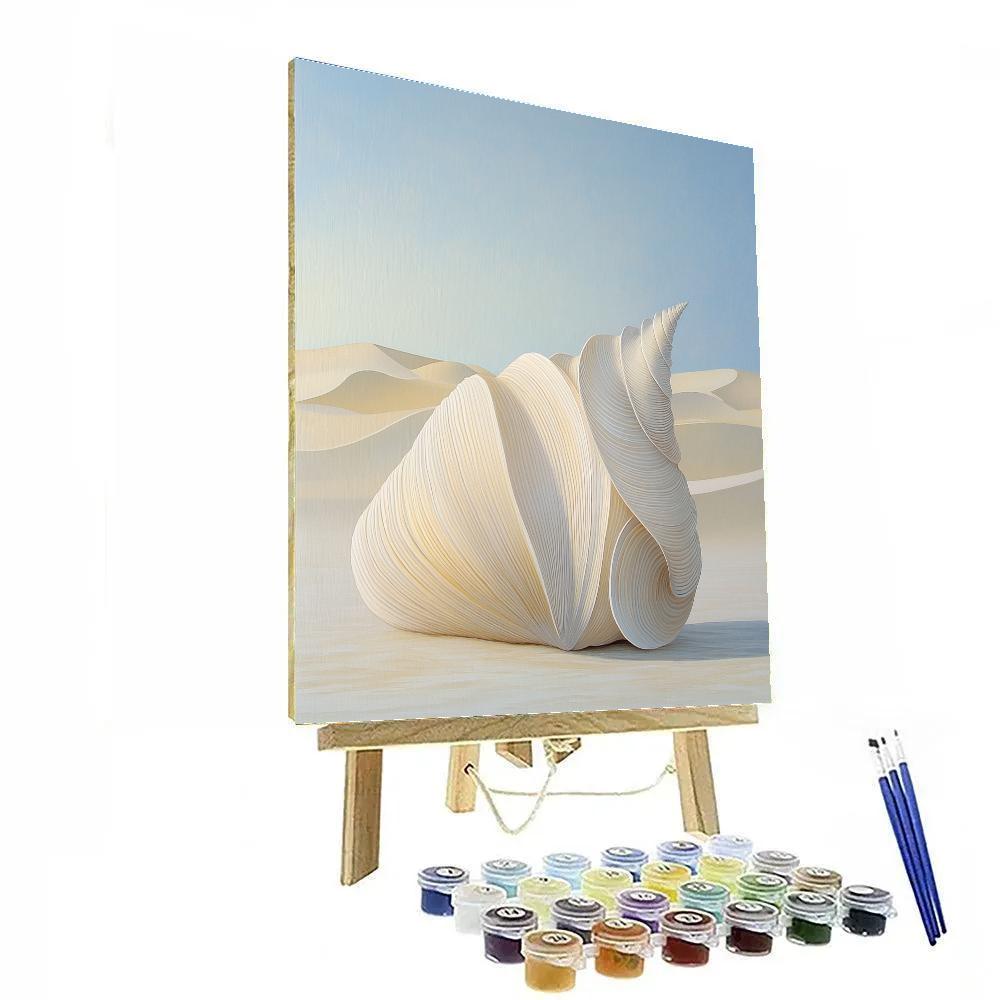 Georgia O’Keeffe Inspired Sun Bleached Shell And Dune Echoes Number painting