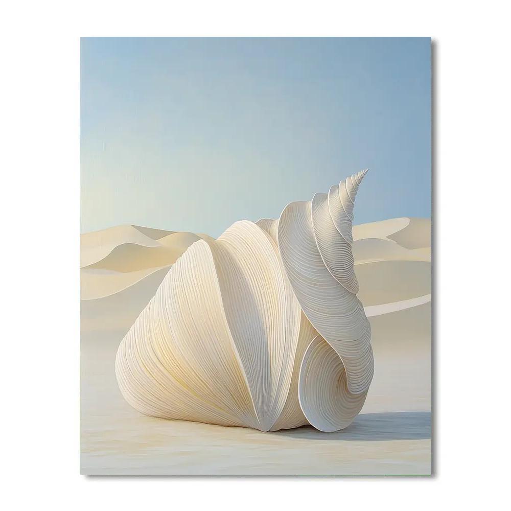 Georgia O’Keeffe Inspired Sun Bleached Shell And Dune Echoes Number painting
