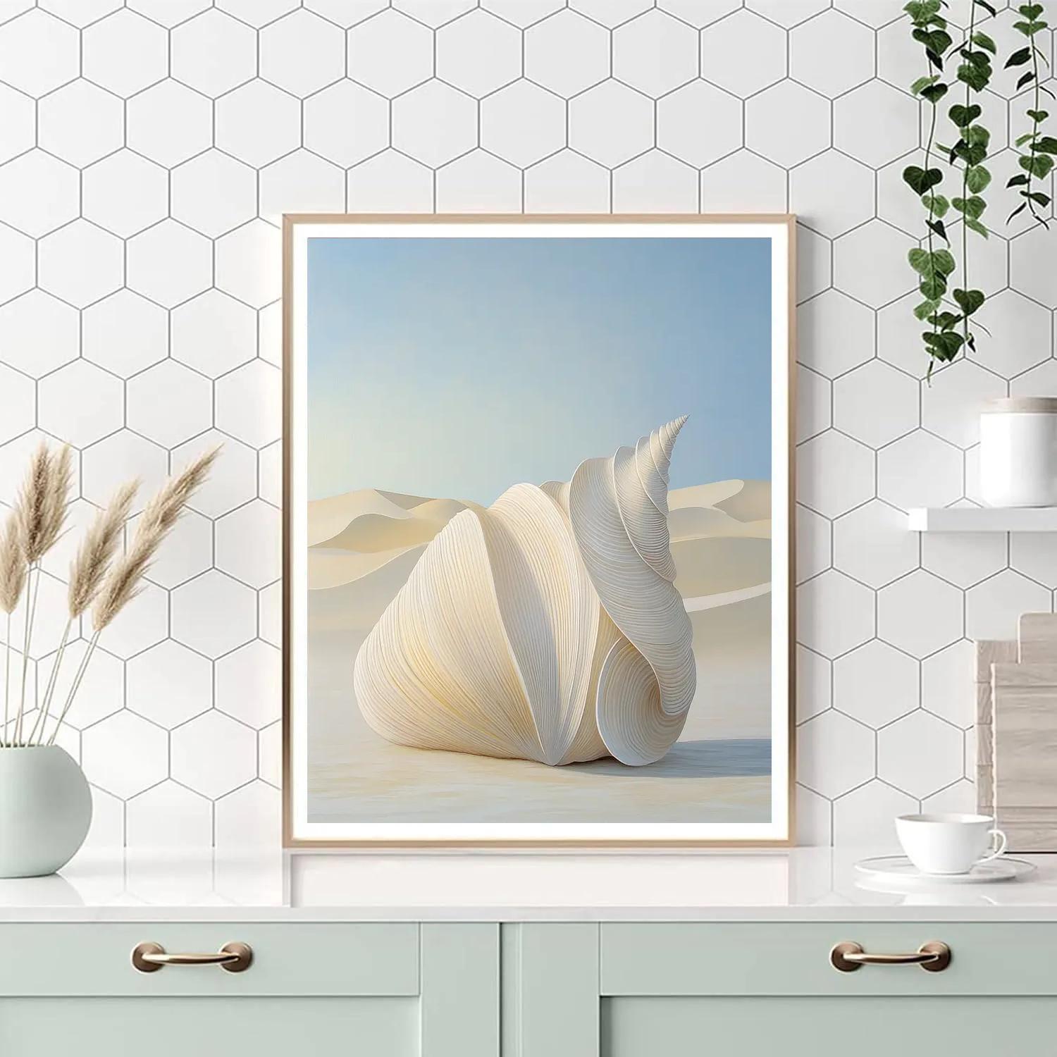 Georgia O’Keeffe Inspired Sun Bleached Shell And Dune Echoes Number painting