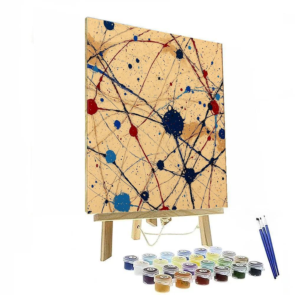 Jackson Pollock Inspired Ochre Monsoon Pulse Field Painting by numbers kit