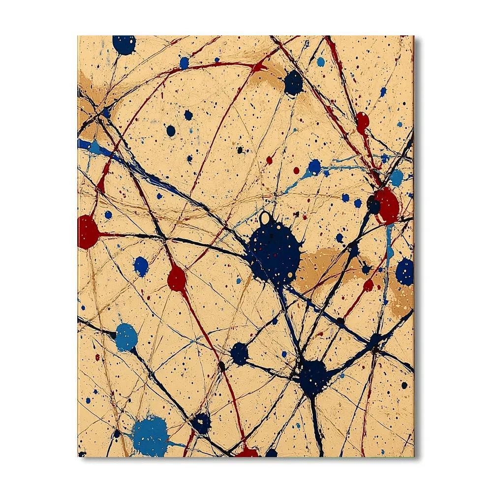 Jackson Pollock Inspired Ochre Monsoon Pulse Field Painting by numbers kit