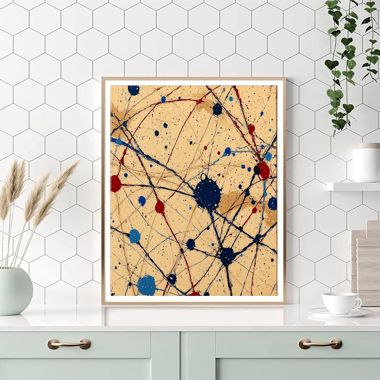 Jackson Pollock Inspired Ochre Monsoon Pulse Field Painting by numbers kit