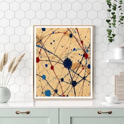 Jackson Pollock Inspired Ochre Monsoon Pulse Field Painting by numbers kit