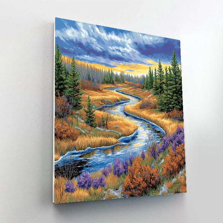 J. E. H. MacDonald Inspired Spring Thaw River Through Algoma Ridges paint by numbers