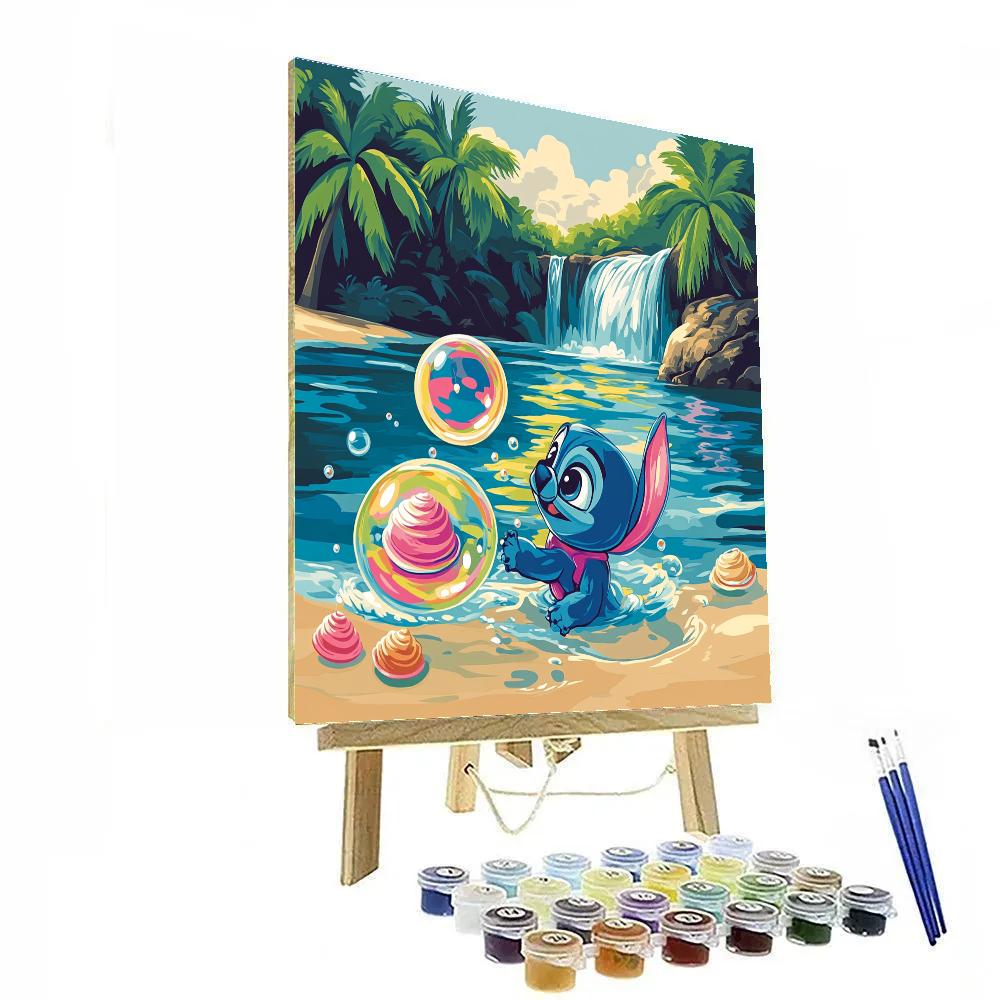 Stitch Tropical Bubble Surf Day Painting by numbers kit