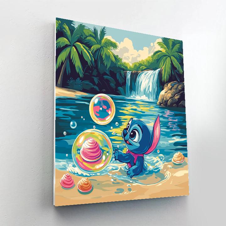 Stitch Tropical Bubble Surf Day Painting by numbers kit