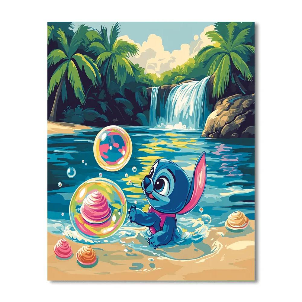 Stitch Tropical Bubble Surf Day Painting by numbers kit