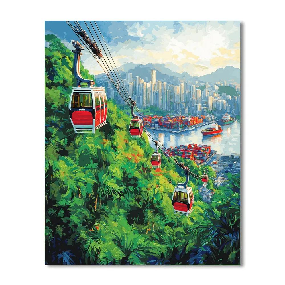 Luftseilbahn To Mount Faber Cable Car Singapore Paint by numbers kits