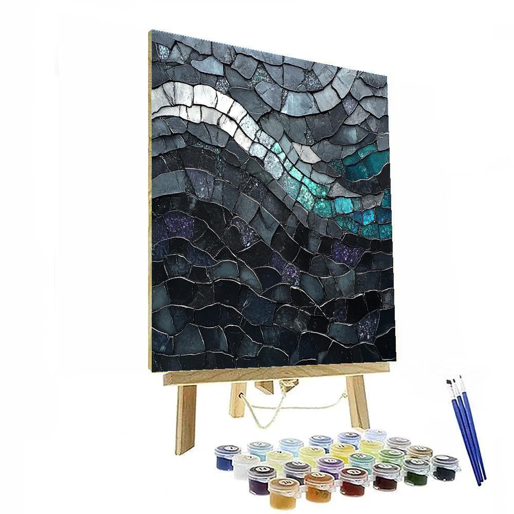 Jean-Paul Riopelle Inspired Basalt Shoreline Aurora Fracture paint by color