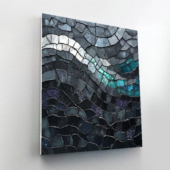 Jean-Paul Riopelle Inspired Basalt Shoreline Aurora Fracture paint by color