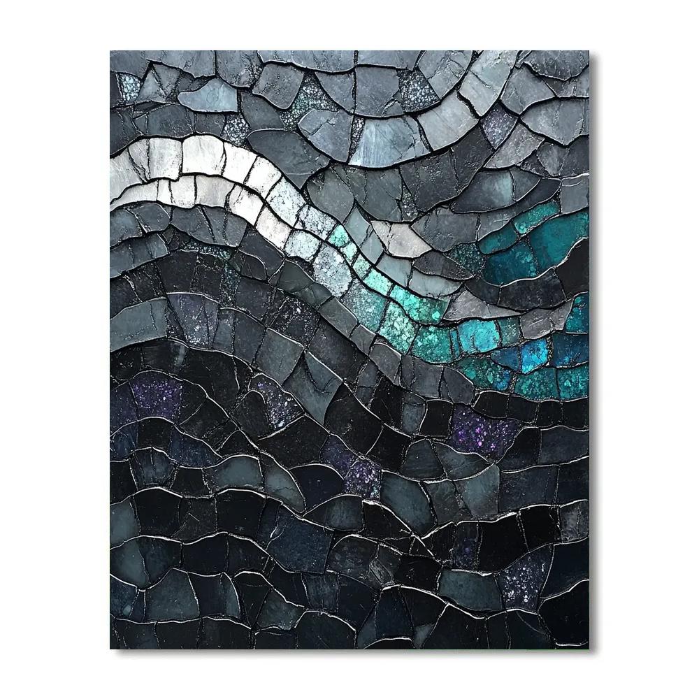 Jean-Paul Riopelle Inspired Basalt Shoreline Aurora Fracture paint by color