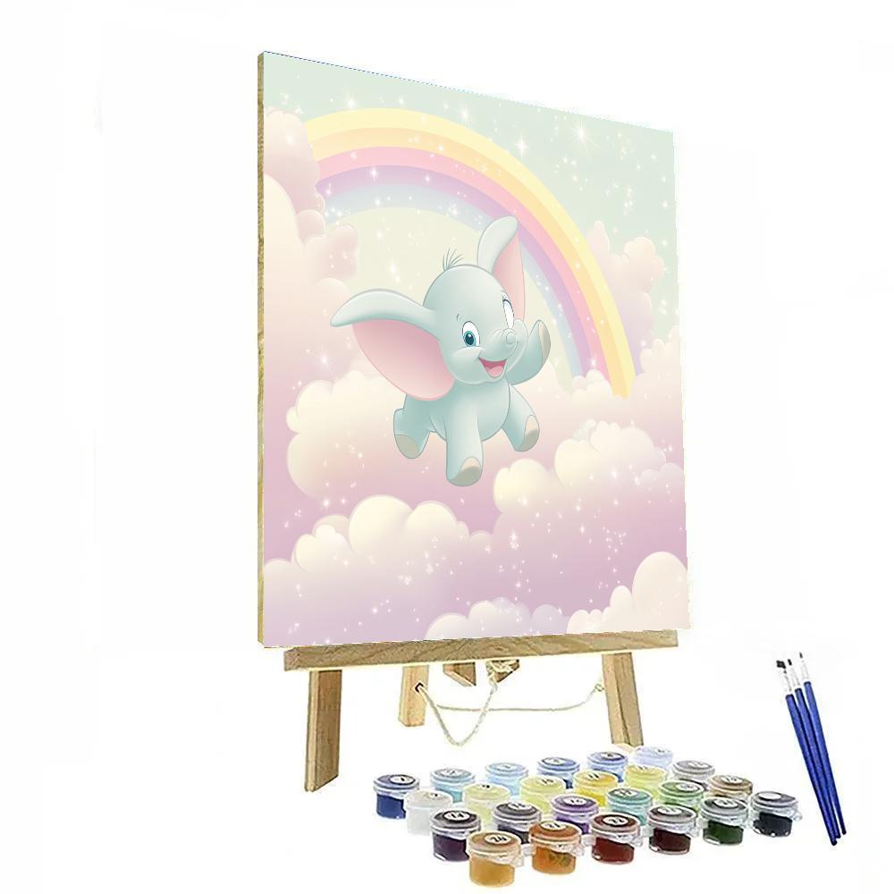 Dumbo Cloud Rainbow Flight Lesson Painting by numbers kit