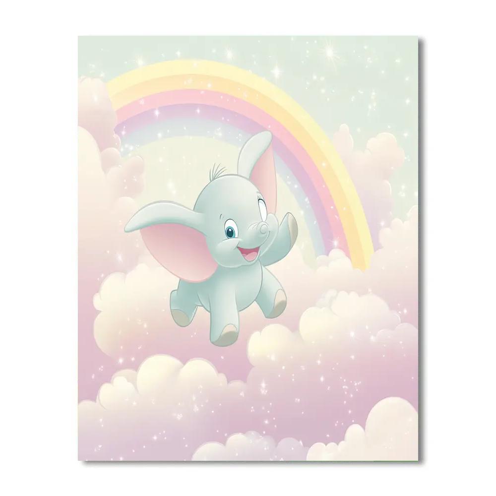 Dumbo Cloud Rainbow Flight Lesson Painting by numbers kit