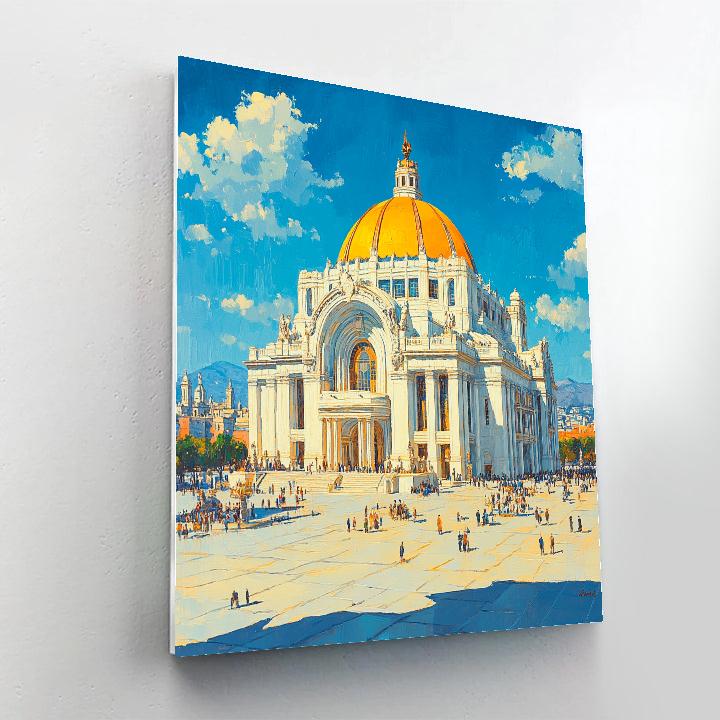 Palacio De Bellas Artes Plaza Mexico City Mexico DIY paint by numbers