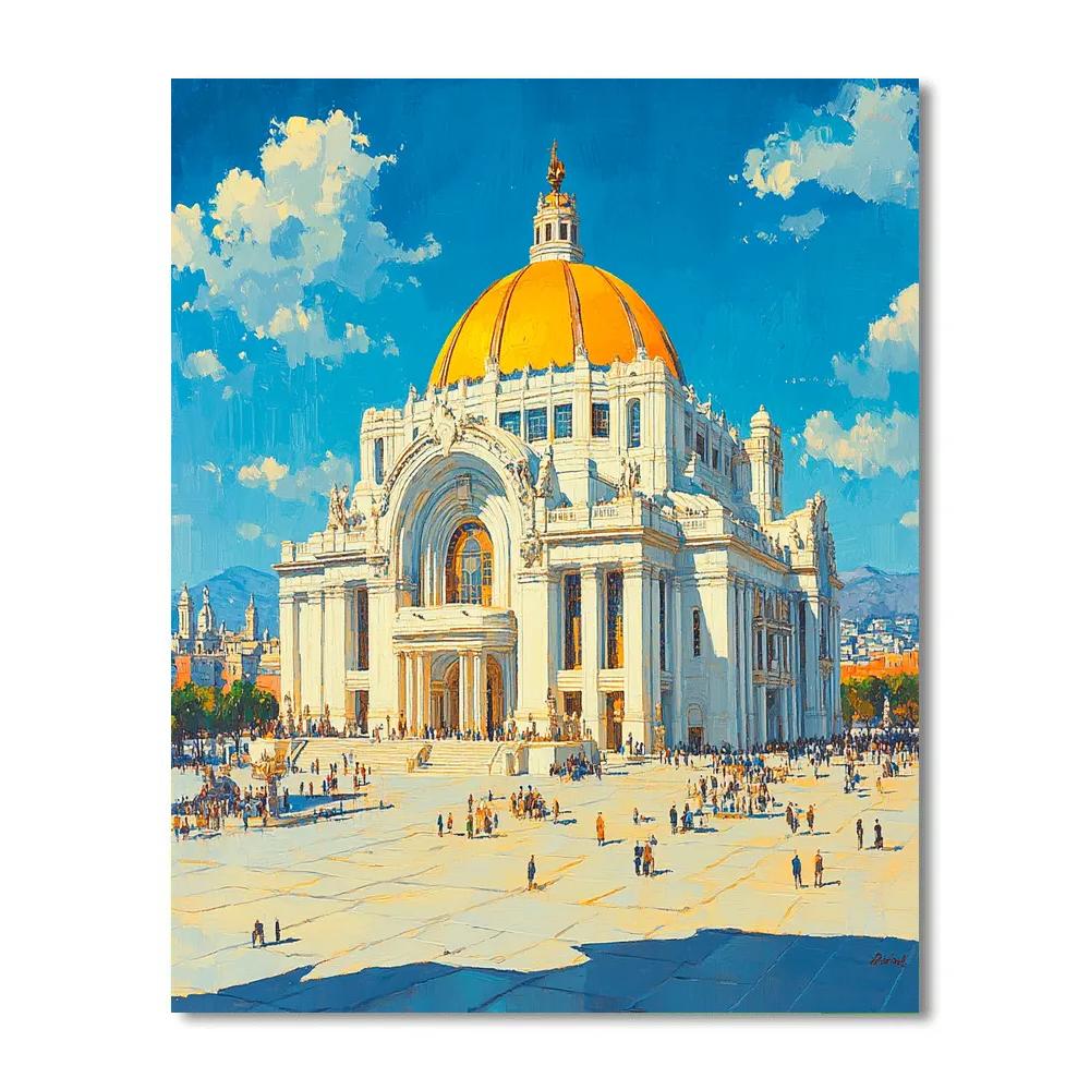 Palacio De Bellas Artes Plaza Mexico City Mexico DIY paint by numbers
