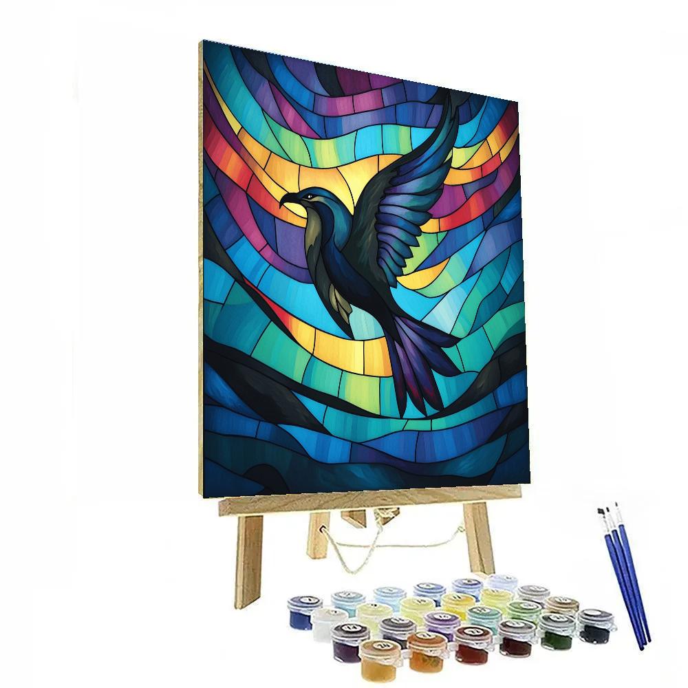 Norval Morrisseau Inspired Thunderbird And Aurora Sky Currents Painting by numbers kit