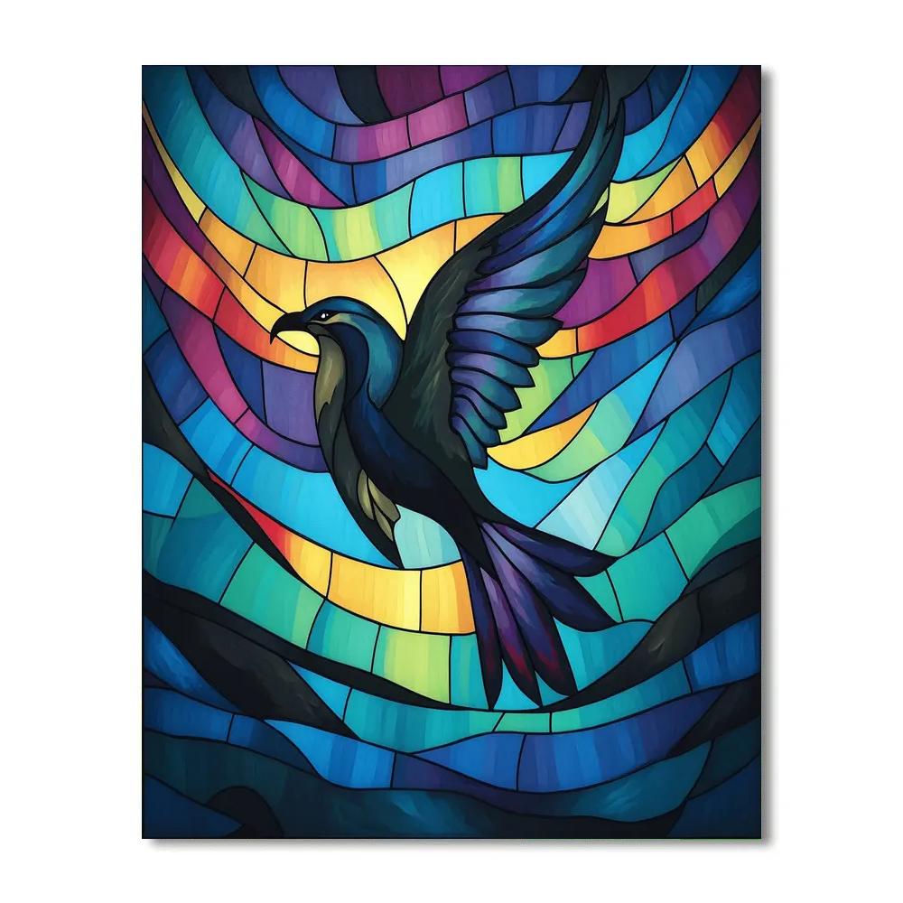 Norval Morrisseau Inspired Thunderbird And Aurora Sky Currents Painting by numbers kit