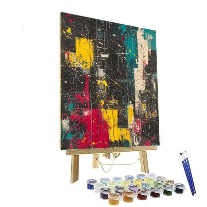 Jackson Pollock Inspired Citylights Rhythm Number painting