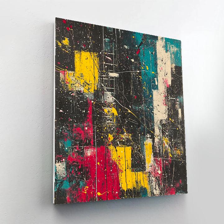 Jackson Pollock Inspired Citylights Rhythm Number painting