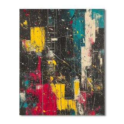 Jackson Pollock Inspired Citylights Rhythm Number painting