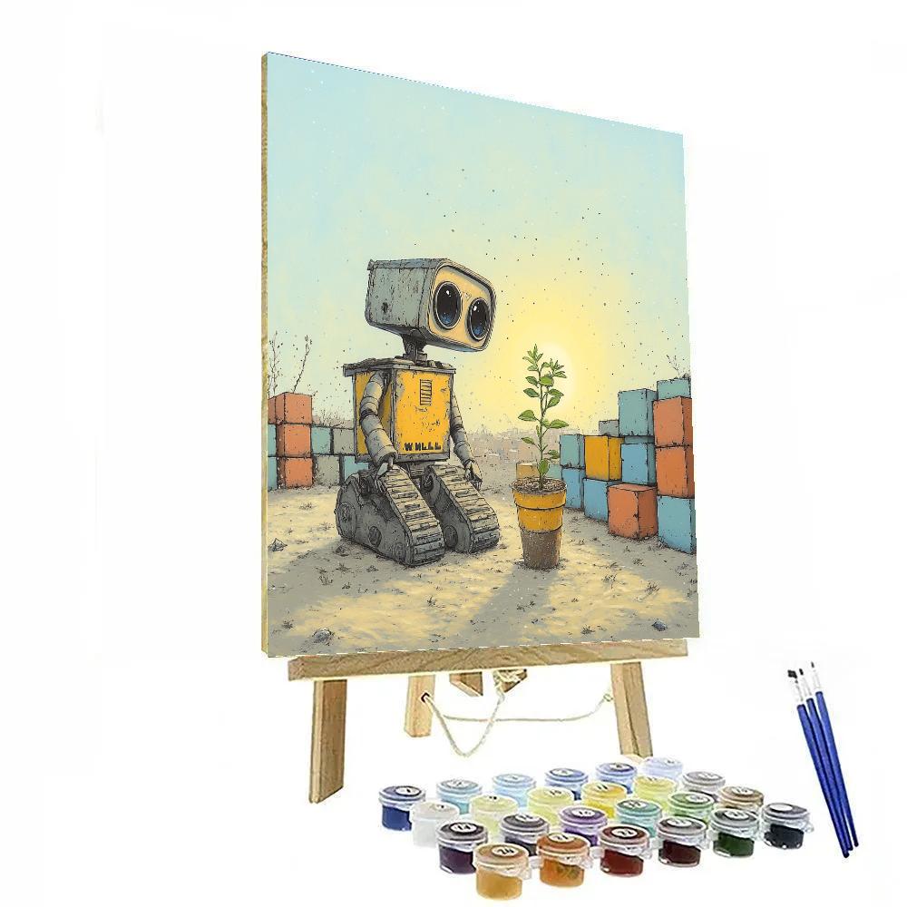 WALL E Cozy Space Junkyard Garden paint by number