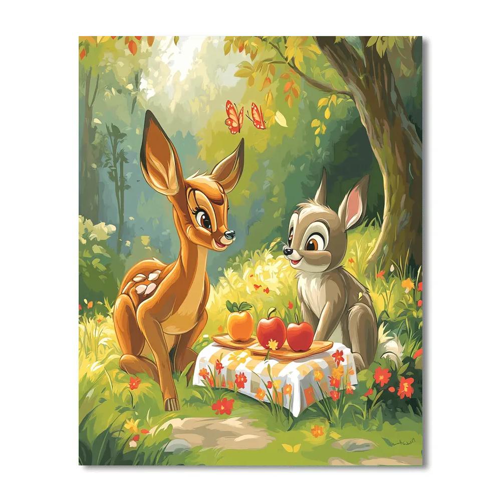Bambi And Thumper Meadow Picnic Promise Numbered painting kits