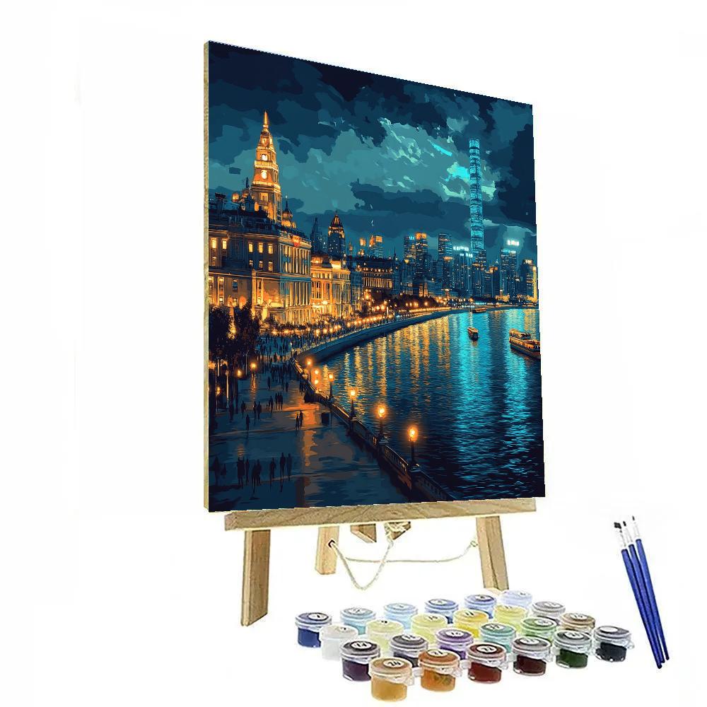 The Bund Waterfront Promenade Shanghai China paint by numbers