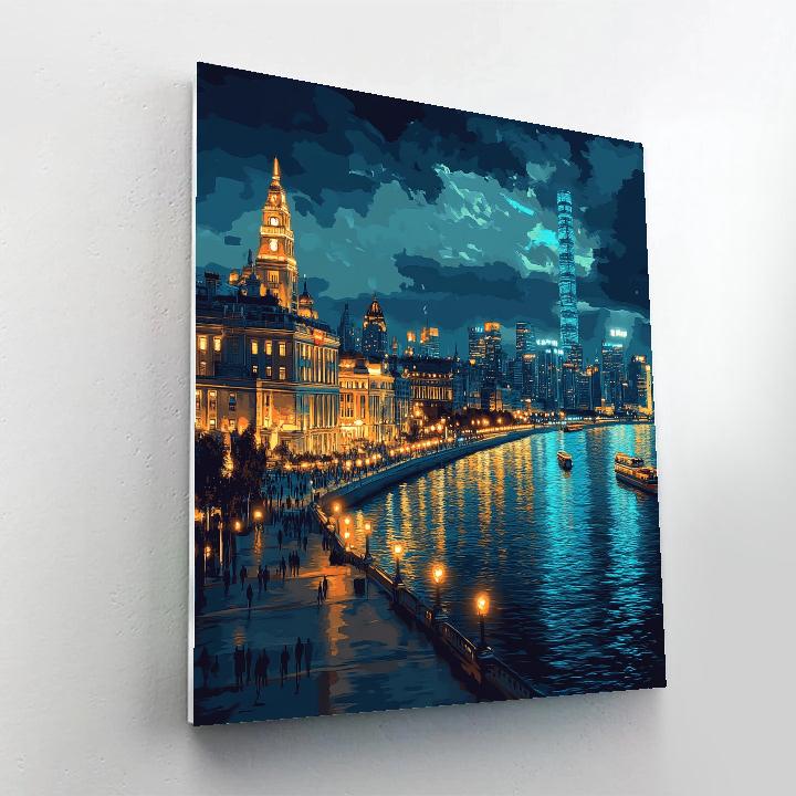 The Bund Waterfront Promenade Shanghai China paint by numbers