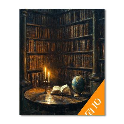 Rembrandt Inspired Candlelit Library painting number kit