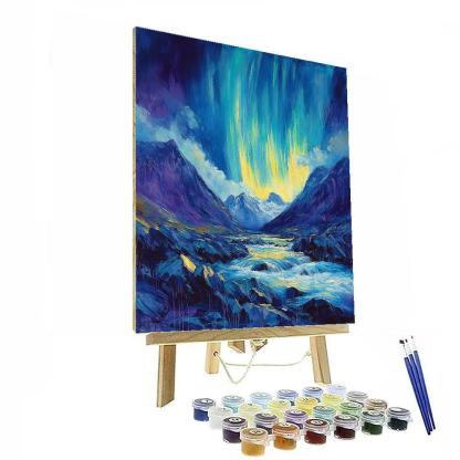 Edgar Degas Inspired Aurora Over Silent Mountains painting number kit