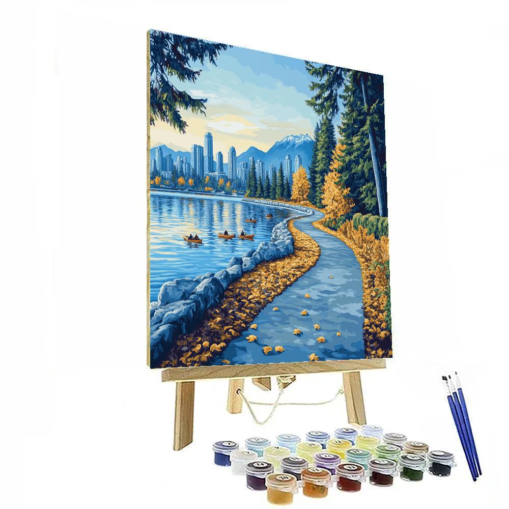 Stanley Park Seawall Vancouver Canada paint by numbers